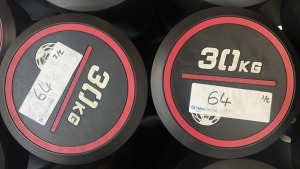 NEW - World Gym Fixed Urethane Dumbbell 30kg, Pair