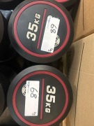 NEW - World Gym Fixed Urethane Dumbbell 35kg, Pair