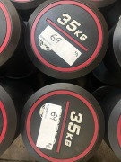 NEW - World Gym Fixed Urethane Dumbbell 35kg, Pair