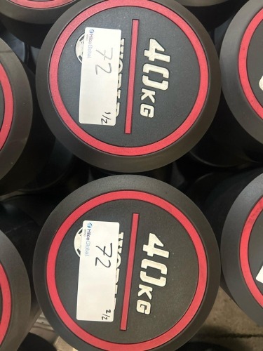 NEW - World Gym Fixed Urethane Dumbbell 40kg, Pair
