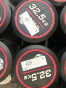 NEW - World Gym Fixed Urethane Dumbbell 32.5kg, Pair