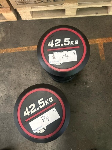 NEW - World Gym Fixed Urethane Dumbbell 42.5kg, Pair