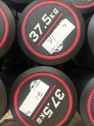 NEW - World Gym Fixed Urethane Dumbbell 37.5kg, Pair
