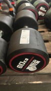 NEW - World Gym Fixed Urethene Dumbbell 60kg, Pair
