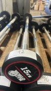 NEW - World Gym Fixed Urethane Barbell 15kg