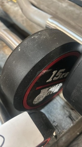 NEW - World Gym EZ Curl Urethane Barbell 15kg