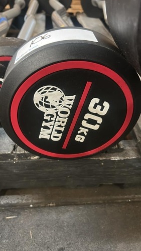 NEW - World Gym EZ Curl Urethane Barbell 30kg