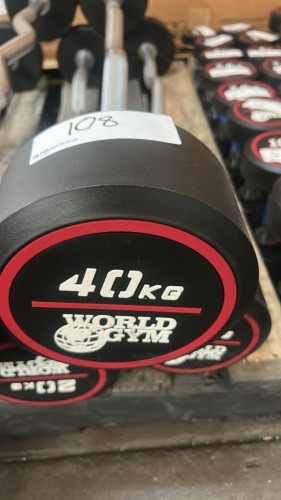 NEW - World Gym EZ Curl Urethane Barbell 40kg