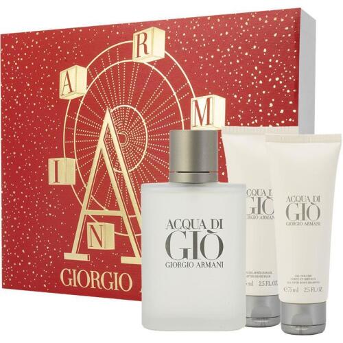 Giorgio Armani Acqua Di Gio Eau de Toilette 100ml + 75ml Shower Gel + 75ml Body Lotion 3 Piece Set