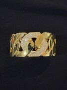 18ct Yellow Gold Bangle with 152x Round Brilliant Diamonds