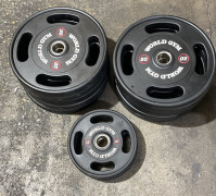 NEW - World Gym Urethane Set of 12x Weight Plate Inc. 20,10 Kilo Plates