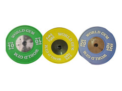 NEW - World Gym Set of 8x Weight Bumper Plate Inc. 20,15,10 Kilo Plates