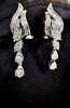 18ct white gold drop pierced earrings, polished finish - 2
