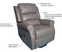 NEW - Innova Aid Recliner lift chair single motor - Mushroom - F-SE542-49