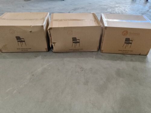 NEW - Bundle of 3 x Rehab Low Back Chairs &ndash; Slate &ndash; Approx RRP $1050