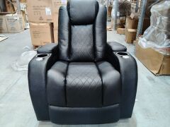 NEW - Innova-Aid Quad Motor Recliner Lift Chair - Cow Leather / PU Black - F-SE917