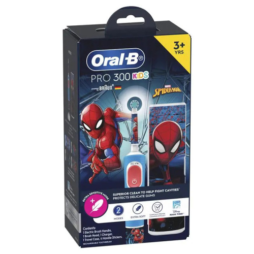 2x Oral B Power Toothbrush Pro 300 Kids Spiderman