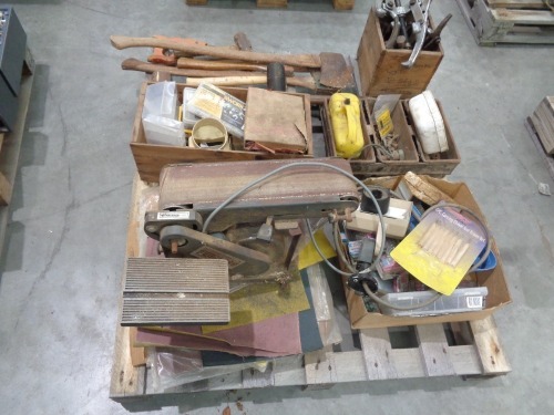 Pallet of Assorted Hand Tools Bearing Pullers and Linisher