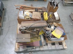 Pallet of Assorted Hand Tools Bearing Pullers and Linisher