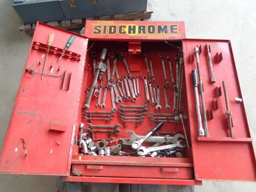 Sidchrome Wall Mount Tool Chest with Tools & Key
