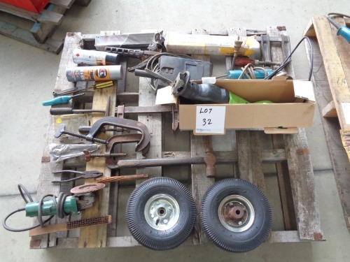 Pallet of Various Hand Tools and Other Items