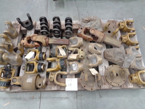 Pallet of Assorted Round Bore Clamp Yokes and Other Parts