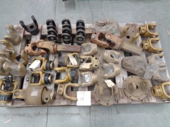 Pallet of Assorted Round Bore Clamp Yokes and Other Parts