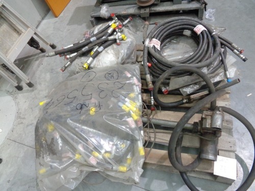 Pallet of Hydraulic Hoses and Fuel Pump