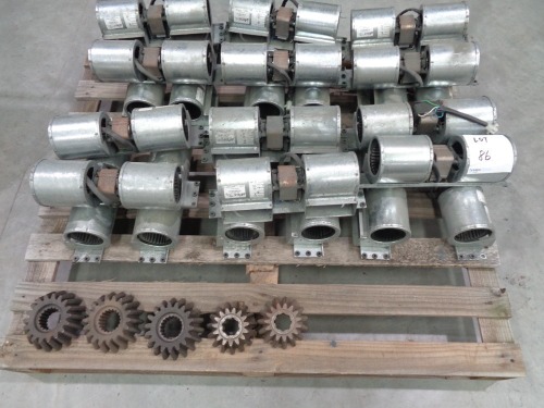 Pallet of Heater Fan Motors and Other Spare Parts
