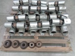 Pallet of Heater Fan Motors and Other Spare Parts