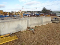 6 Precast Concrete Road Barriers & 3 Concrete Pipe Sections