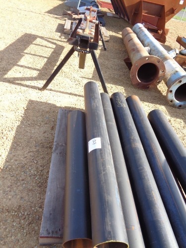 3 Steel Black Frames and Pallet of Steel Tubes