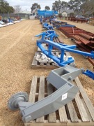 17 Pallets Assorted Blue Fabricated Steel Frames, Rims & Machine Parts