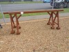 Qty of Steel Trestles & Rubber Press Wheels - 3