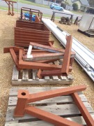 Steel Machine Parts, Steel Bin and Steel Frame, 6 Pallets