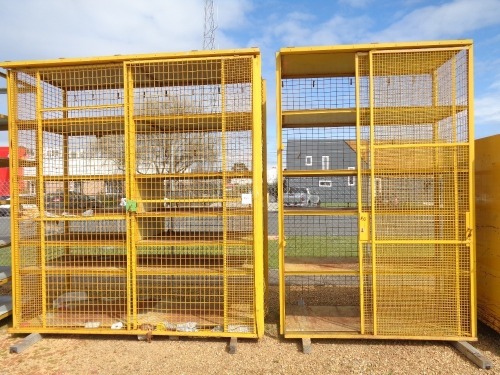 2 Freestanding Steel Mesh Shelving Units