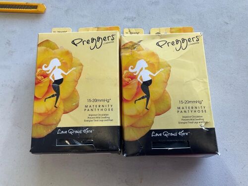2x Preggers Maternity Pantyhose Black Medium 15-20mmHg RRP$ 136