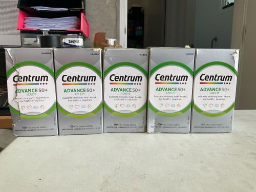 5x Centrum Advance 50+ 150 Tablets Exclusive Size RRP 134.95