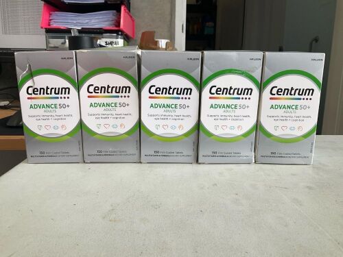 5x Centrum Advance 50+ 150 Tablets Exclusive Size RRP 134.95