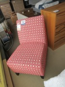 Venus Chair, Red & White Fabric