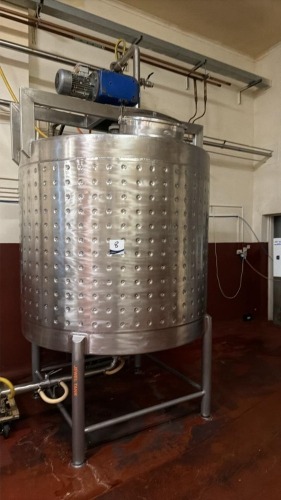 3000L Stainless Steel Dimple Jacketed Holding Tank
