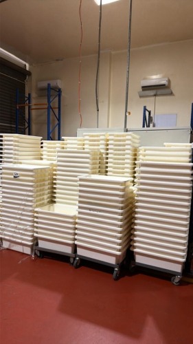 A Large Qty of DoughMate&reg; Standard Plastic Dough/Proofing Trays