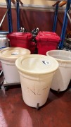 Sch&auml;fer Red Utility Bins and White Ingredient Bins on Dollies
