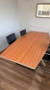 Boat-Shaped Conference Table, 4 Black Cantilever Chairs - 2