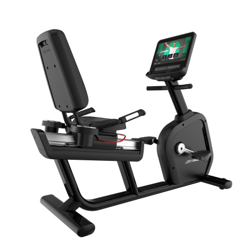 Life Fitness Integrity+ Series Recumbent Lifecycle Exercise Bike with Discover SE4 16" Console (Black Onyx)