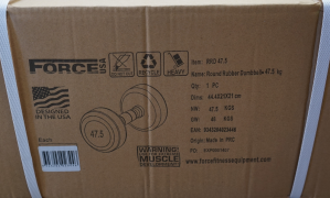 DNL Force USA - Commercial Round Rubber Dumbbell - 47.5kg (Each, Not Pairs) - RRP $261.25 - 3