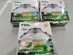 Bundle of 3 x 195mm Premier LED Downlight 23w/30w White CCT S9075TC/WH/DP SAL Lighting