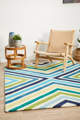 Rug Culture - Gold 640 Blue Rug - Size: 225 x 155 cm, Made in: China
