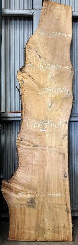 Live Edge Kiln Dried Chestnut Timber Slab, 3.79m x 858mm x 40mm