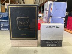 Bundle of Mens Perfume 1x Lacoste L!ve Male Eau De Toilette 75ml & 1x Lattafa Khamrah Eau de Parfum 100ml